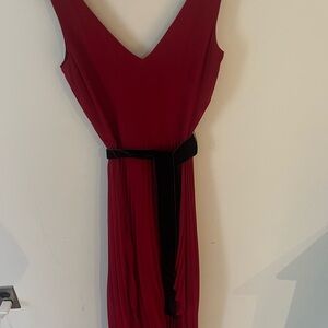White House Black Market Red Dress with Black Belt